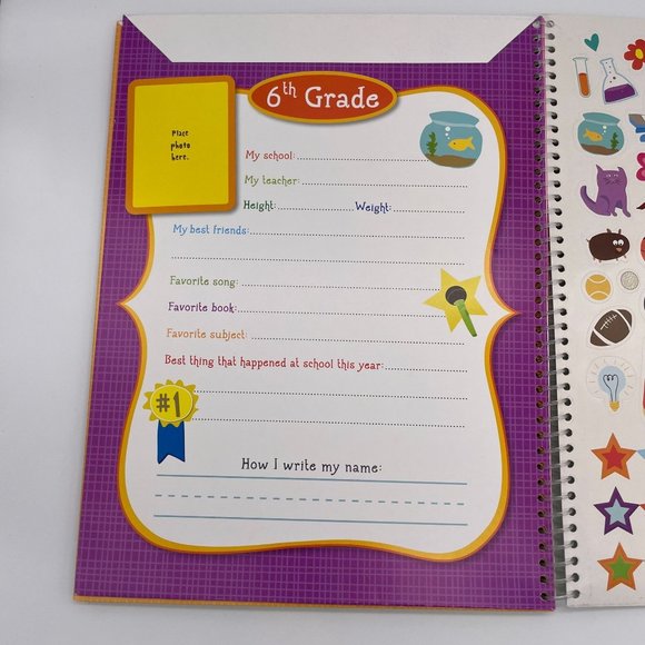 School Memories Book Scrapbook for Childhood Events sticker page - Picture 4 of 7